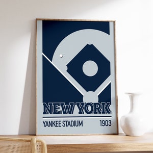 New York Yankees Baseball Print Poster | Yankee Stadium Wall Art | Perfect Yankees Fan Gift & New York Decor
