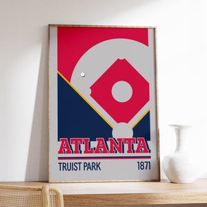 Atlanta Braves Baseball Print Poster | Truist Park Wall Art | Gift for Braves Fans | Atlanta City Art Decor Atlanta Braves Art