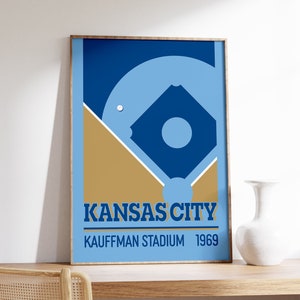 Kansas City Baseball Poster Kauffman Stadium Print of Royals Fan Gift of Kansas City Poster of Baseball Wall Art of Royals