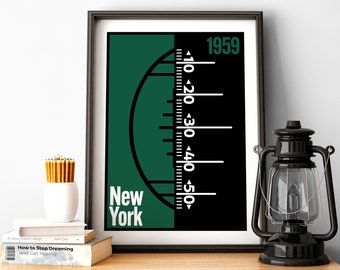 New York Football Poster of Jets Fan Gift of New York Print of New York Gift Print of MetLife Stadium Wall Art of Jets