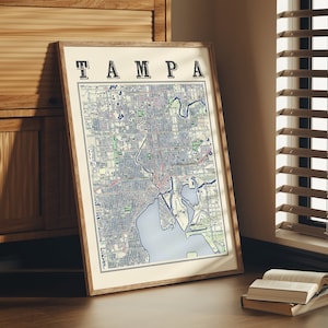 Antike Tampa Karte Poster von Tampa Bay Florida Klassische Karte von Tampa Bay Druck von Tampa Bay Wandkunst von Tampa Bay Geschenk