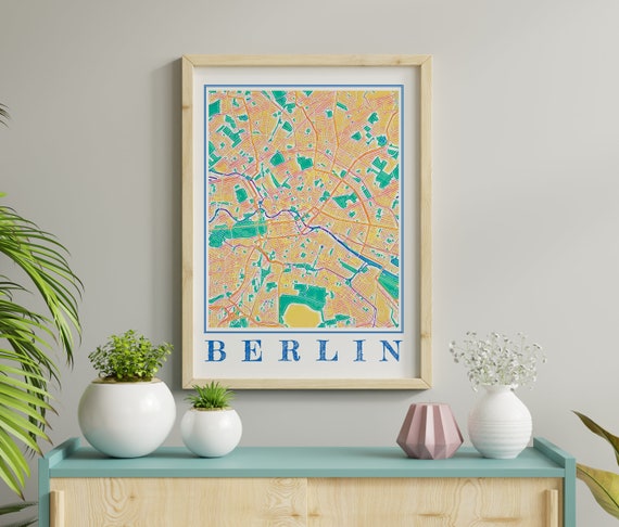 Berlin Map Print, Berlin Watercolor Print, Berlin Poster, Berlin Gifts, Berlin Germany, Berlin Wall Art