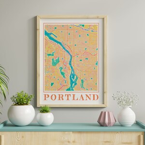 Watercolor Portland Map Poster of Portland Wall Art of Oregon Map of Portland Print of Portland Gift of Portland City Painting