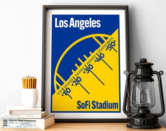 Minimal Los Angeles Football Print SoFi Stadium Poster of Rams Fan Gift of Los Angeles Print of Los Angeles Gift Poster of Rams Wall Art
