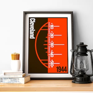 Cleveland Football Poster of Browns Fan Gift of Cleveland Print of Cleveland Gift Print of Browns Stadium Wall Art of Browns