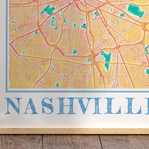 Watercolor Nashville Map Poster, Nashville Tennessee City Wall Art image 5
