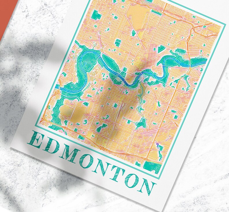 Edmonton Map Print, Edmonton Watercolor Print, Edmonton Alberta, Edmonton Gifts, Edmonton Poster