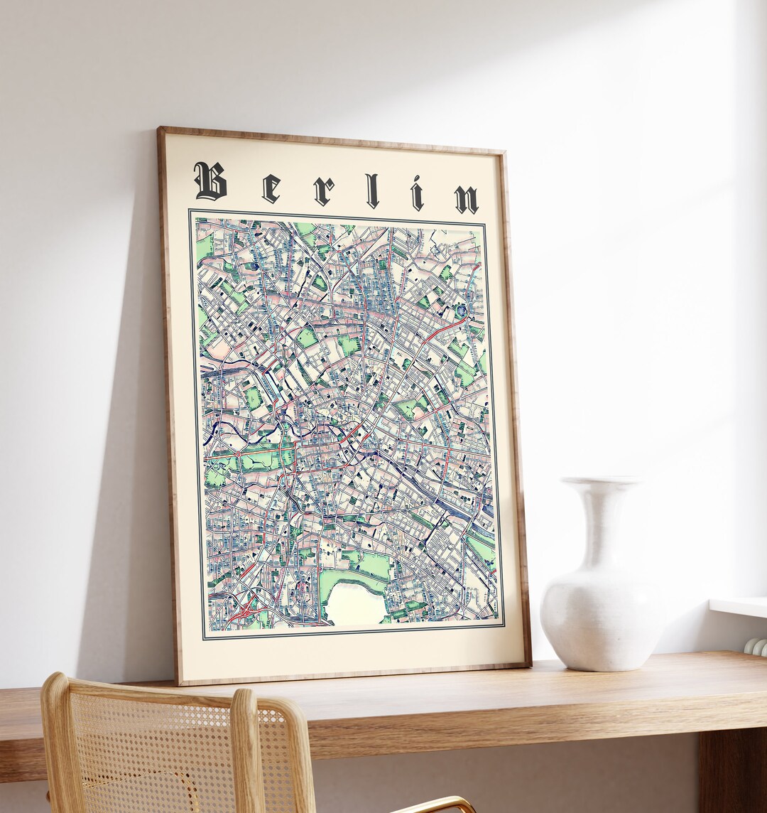 Berlin Map Print, Classic Map of Berlin, Berlin Poster, Berlin Germany ...