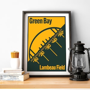 Minimal Green Bay Football Poster Lambeau Field Print of Packers Fan Gift of Green Bay Print of Green Bay Gift Poster of Packers Wall Art