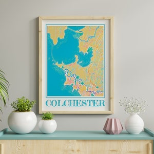 Watercolor Colchester VT Map Print: Vermont Wall Art