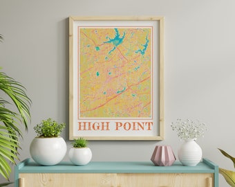 Aquarell High Point, North Carolina Karten-Kunstdruck