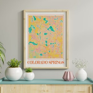 Aquarelle Colorado Springs Carte Affiche de Colorado Springs Carte de Colorado Springs Wall Art de Colorado Springs Cadeau de Colorado Springs