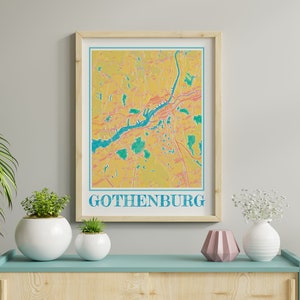 Watercolor Gothenburg Map Poster of Gothenburg Sweden Map of Gothenburg Wall Art of Gothenburg Gift of Gothenburg Prints of Gothenburg