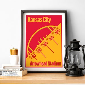 Kansas City Football Print Arrowhead Stadium Poster of Chiefs Fan Gift of Kansas City Print of Kansas City Gift Poster of Chiefs Wall Art