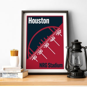 Minimal Houston Football Poster NRG Stadium Print of Texans Fan Gift of Houston Print of Houston Gift Poster of Texans Wall Art
