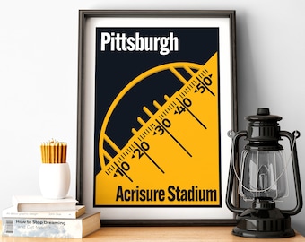 Pittsburgh Football Poster Acrisure Stadium Print of Steelers Fan Gift of Pittsburgh Print of Pittsburgh Gift Poster of Steelers Wall Art