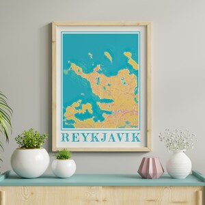 Aquarelle Carte de Reykjavik Affiche de Reykjavik Islande Carte de Reykjavik Wall Art de Reykjavik Cadeau de Reykjavik Estampes de Reykjavik Islande