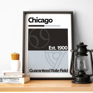 Chicago Baseball Print, Chicago Poster, minimalistisches Poster, Illinois Team Farbe Geschenk für Baseball Fan