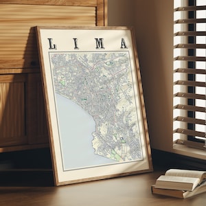 Antique Lima Map Poster – Classic Lima Peru Wall Art, South America City Print, Vintage Style Home Decor Gift