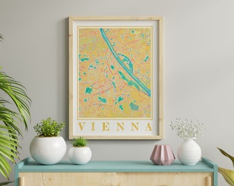 Aquarel Wenen kaartafdruk: souvenir stad Oostenrijk