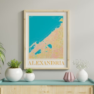 Watercolor Alexandria Egypt Map Poster of Alexandria Map of Alexandria Wall Art of Alexandria Gift of Alexandria Prints of Alexandria Egypt