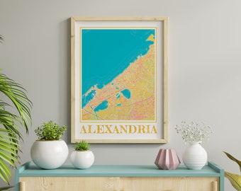 Watercolor Alexandria Egypt Map Poster of Alexandria Map of Alexandria Wall Art of Alexandria Gift of Alexandria Prints of Alexandria Egypt