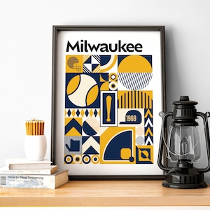 Milwaukee Baseball Wall Art of Milwaukee Poster of Brewers Fan Gift of Sports Decor of Milwaukee Gift Print