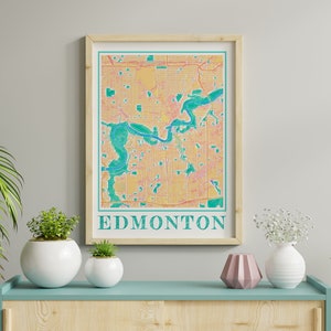 Edmonton Map Print, Edmonton Watercolor Print, Edmonton Alberta, Edmonton Gifts, Edmonton Poster, Edmonton Wall Art