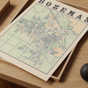 Antique Bozeman Montana Map Art Print: Vintage Home Decor - Etsy