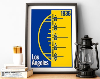 Los Angeles Football Poster of Rams Fan Gift of Los Angeles Print of Los Angeles Gift Print of SoFi Stadium Wall Art of Rams
