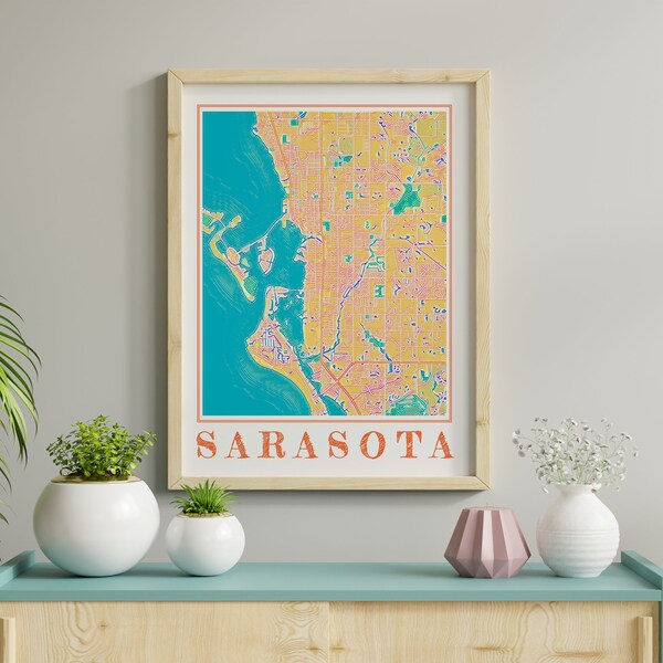 Sarasota Map Poster Etsy