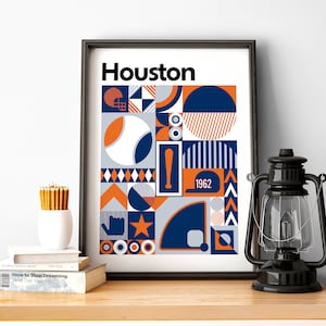 Arte da parede de beisebol de Houston de Houston Pôster de Astros Fan Gift of Sports Decor of Houston Gift Print
