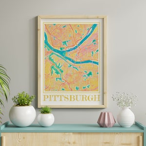 Pittsburgh Map Print, Pittsburgh Watercolor Print, Pittsburgh Pennsylvania, Pittsburgh Gifts, Pittsburgh Poster, Pittsburgh Wall Art