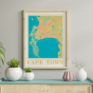 Watercolor Cape Town Map Poster of Cape Town South Africa Map of Cape Town Wall Art of Cape Town Gift of Cape Town Prints of Cape Town
