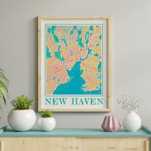 New Haven Map Print, New Haven Watercolor Print, New Haven Poster, New Haven Gifts, New Haven Connecticut, New Haven Wall Art
