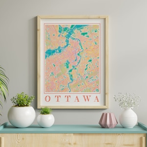 Ottawa Map Print, Ottawa Watercolor Print, Ottawa Ontario, Ottawa Gifts, Ottawa Poster, Ottawa Wall Art