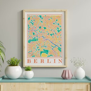 Watercolor Berlin Map Poster of Germany Berlin Map of Deutschland Berlin Wall Art of Berlin Gift of Berlin Print of Deutschland Map Poster