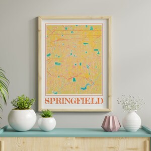 Springfield Missouri Map Watercolor Poster - Springfield Wall Art, Missouri City Map Painting Gift of Springfield Decor