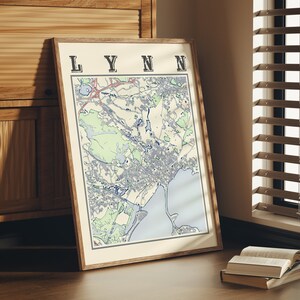Antique Lynn Massachusetts Map Poster of Lynn Wall Art of Lynn MA Print of Lynn Wall Art of Lynn Gift of Lynn Massachusett
