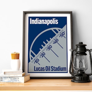 Indianapolis Football Poster Lucas Oil Stadium Print of Colts Fan Gift of Indianapolis Print of Indianapolis Gift Poster of Colts Wall Art