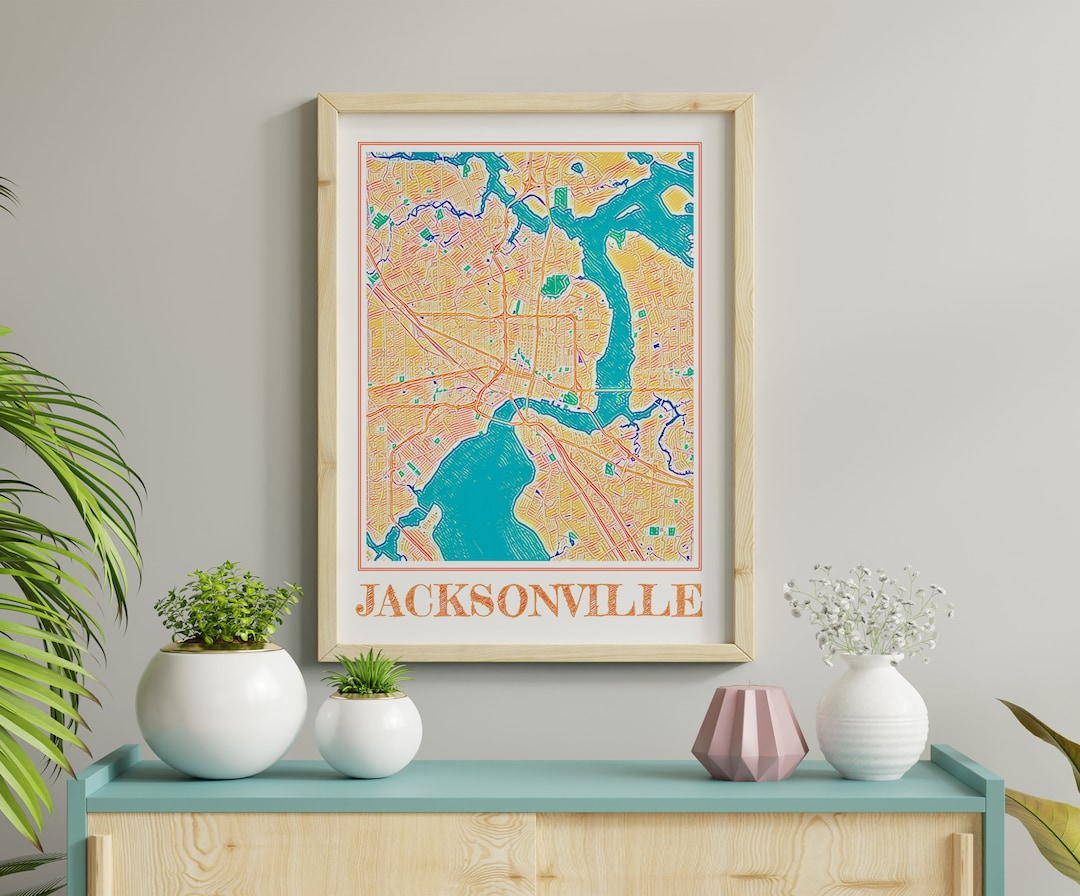 Jacksonville Map Print, Jacksonville Watercolor Print, Jacksonville Poster, Jacksonville Gifts