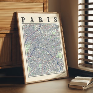 アンティーク パリ地図 パリのポスター フランス パリのクラシック地図 パリのプリント パリの壁アート フランス地図ポスターの贈り物