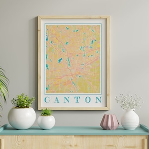 Poster aquarelle carte du canton de l'Ohio Carte du canton de l'Ohio Art mural du canton Cadeau du canton de l'Ohio Impressions du canton de l'Ohio