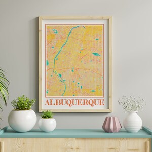 Watercolor Albuquerque Map Poster of Albuquerque New Mexico Map of Albuquerque Wall Art of Albuquerque Gift of Albuquerque City Painting