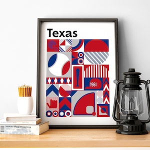 Texas Baseball Wall Art of Rangers Fan Gift of Texas Poster of Sports Decor of Texas Gift Print