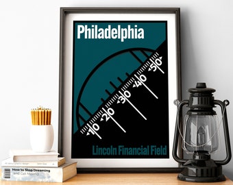 Philadelphia Football Poster Lincoln Financial Field Print of Eagles Fan Gift of Philadelphia Print of Philadelphia Gift Poster of Eagles
