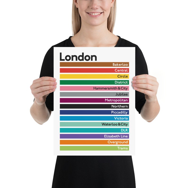 Minimalist London Underground Art Print: Elizabeth Line & DLR - Etsy