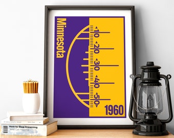 Minnesota Fußball Poster von Wikinger Fan Geschenk von Minnesota Druck von Minnesota Geschenk Druck von Fußball Wandkunst der Wikinger