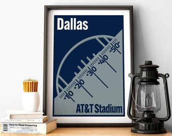 Minimales Dallas Football Poster AT & T Stadium Print von Cowboys Fan Geschenk von Dallas Print von Dallas Geschenk Poster von Cowboys Wandkunst