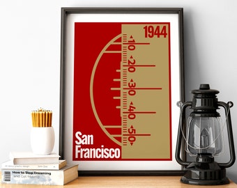 San Francisco Football Poster of 49ers Fan Gift of San Francisco Print of San Francisco Gift Print of Levi's Stadium Wall Art of 49ers